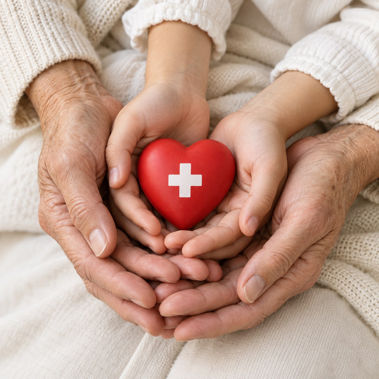 Caring hands offering support